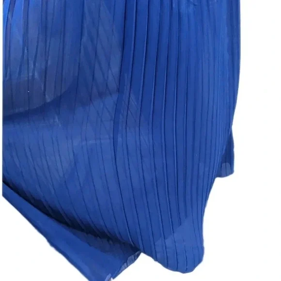 Vintage Pleated Chiffon Dress- Japanese- Robe de Command- Floor length Georgette - Picture 9 of 16